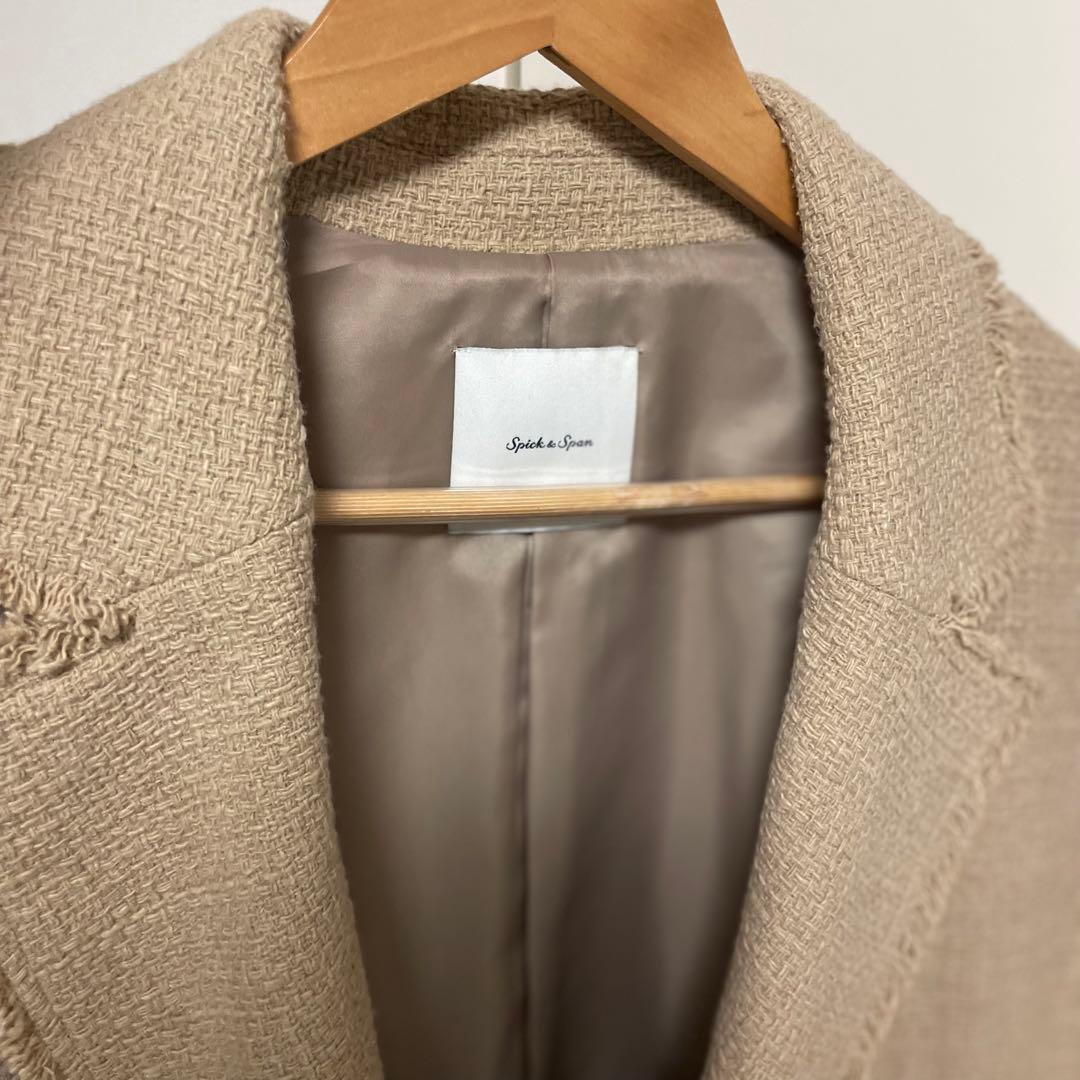 【Spick & Span】ツイード　ダブルブレストジャケット　パール釦　38