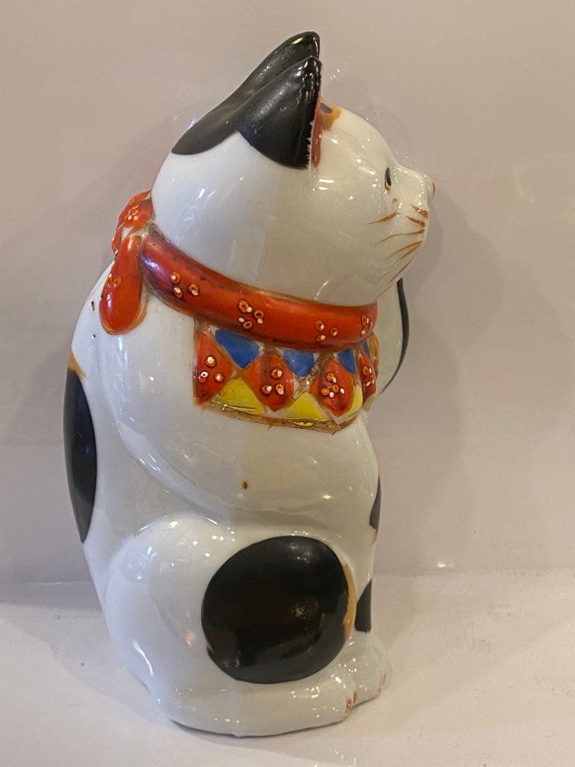招き猫 古瀬戸 左招き 15cm