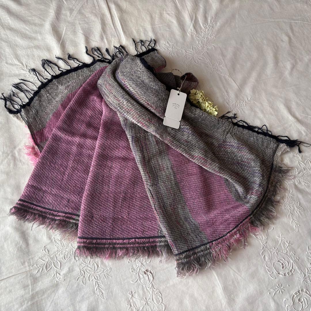 ꕤ新品ꕤ タマキニイメ　ルーツショール　wool middle ピンク系