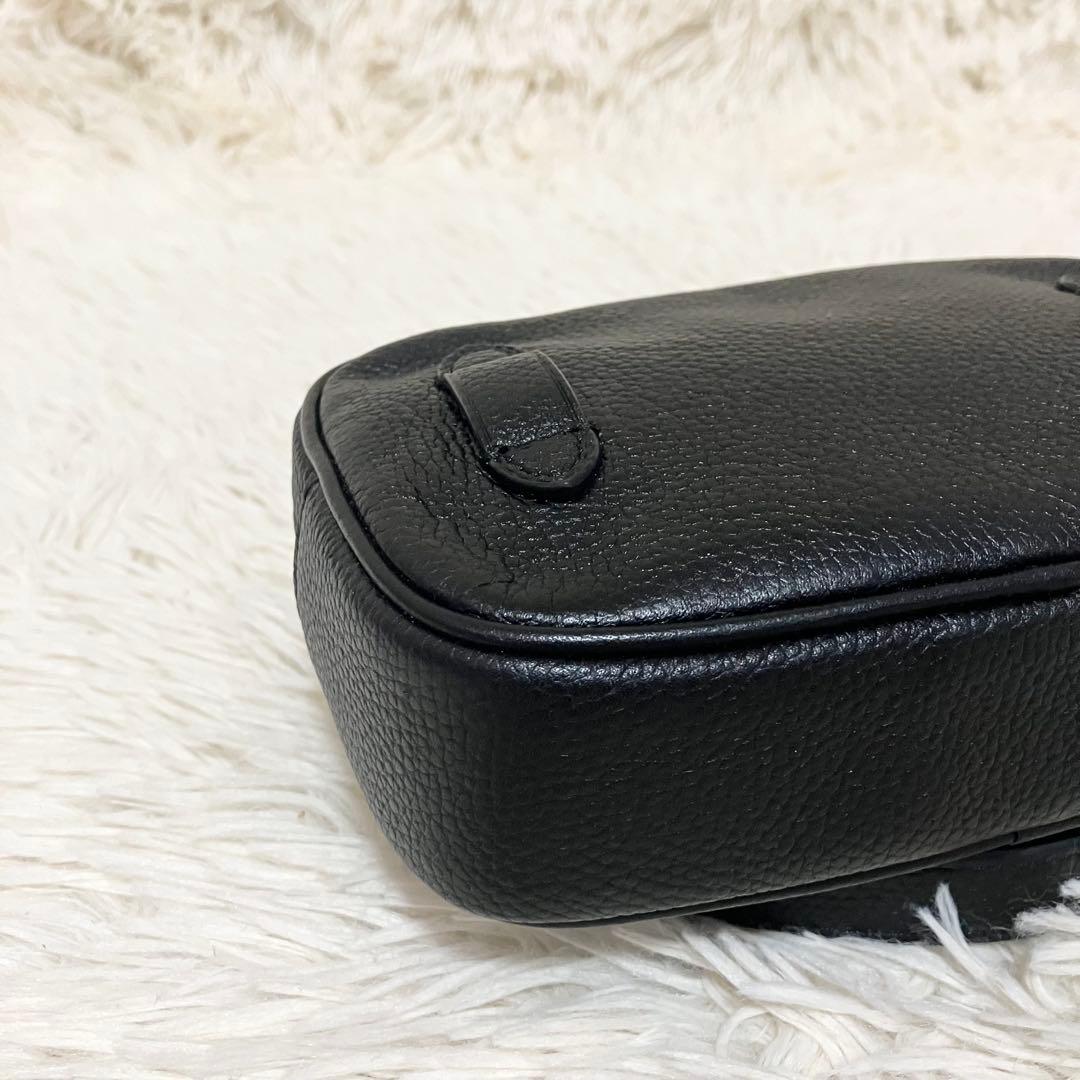 【極美品】COACH ＊ボディバッグ ポーチ レザーブラック ゴールド金具