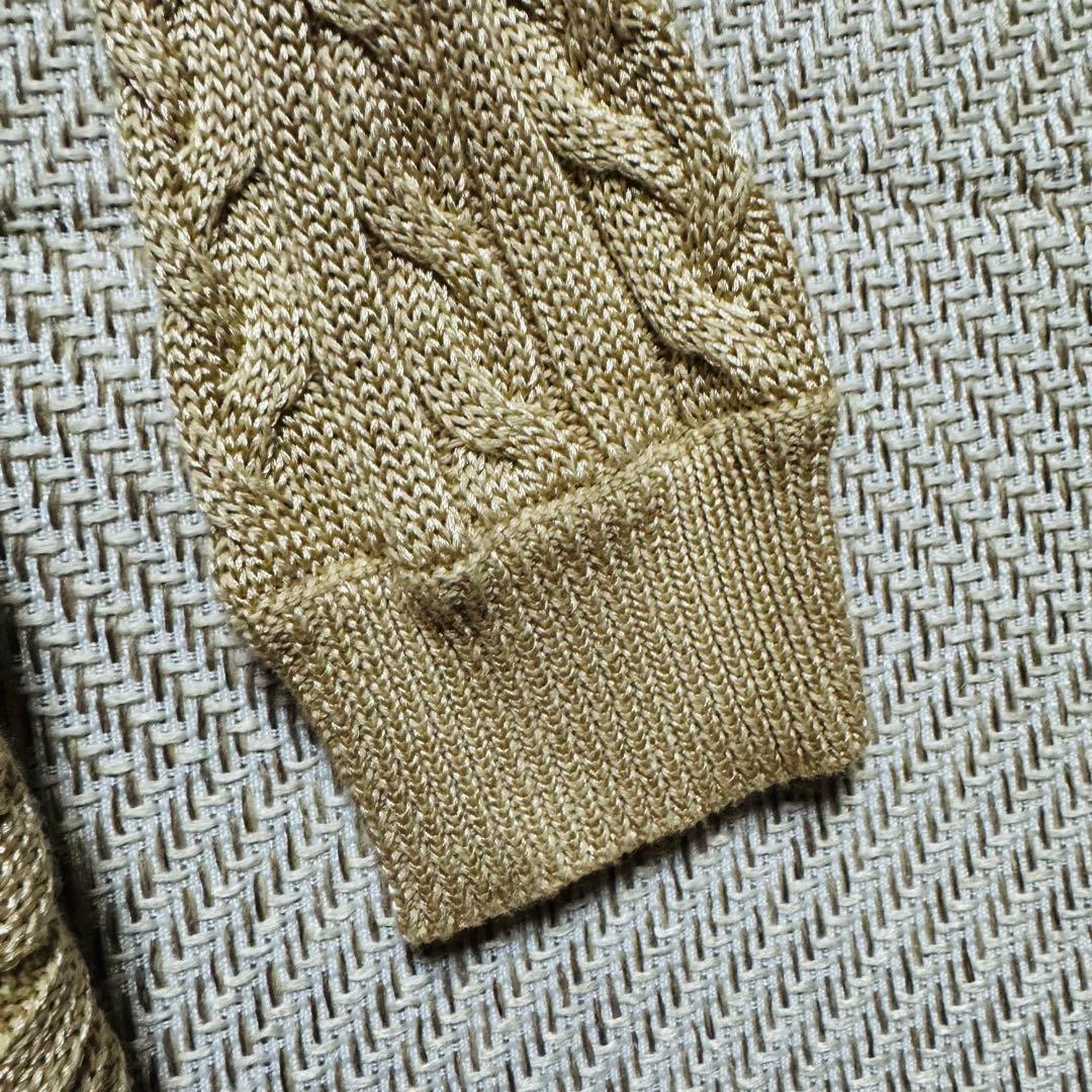 LAUREN ラルフローレン ケーブル編みロングカーディガン Ｌサイズ 美品