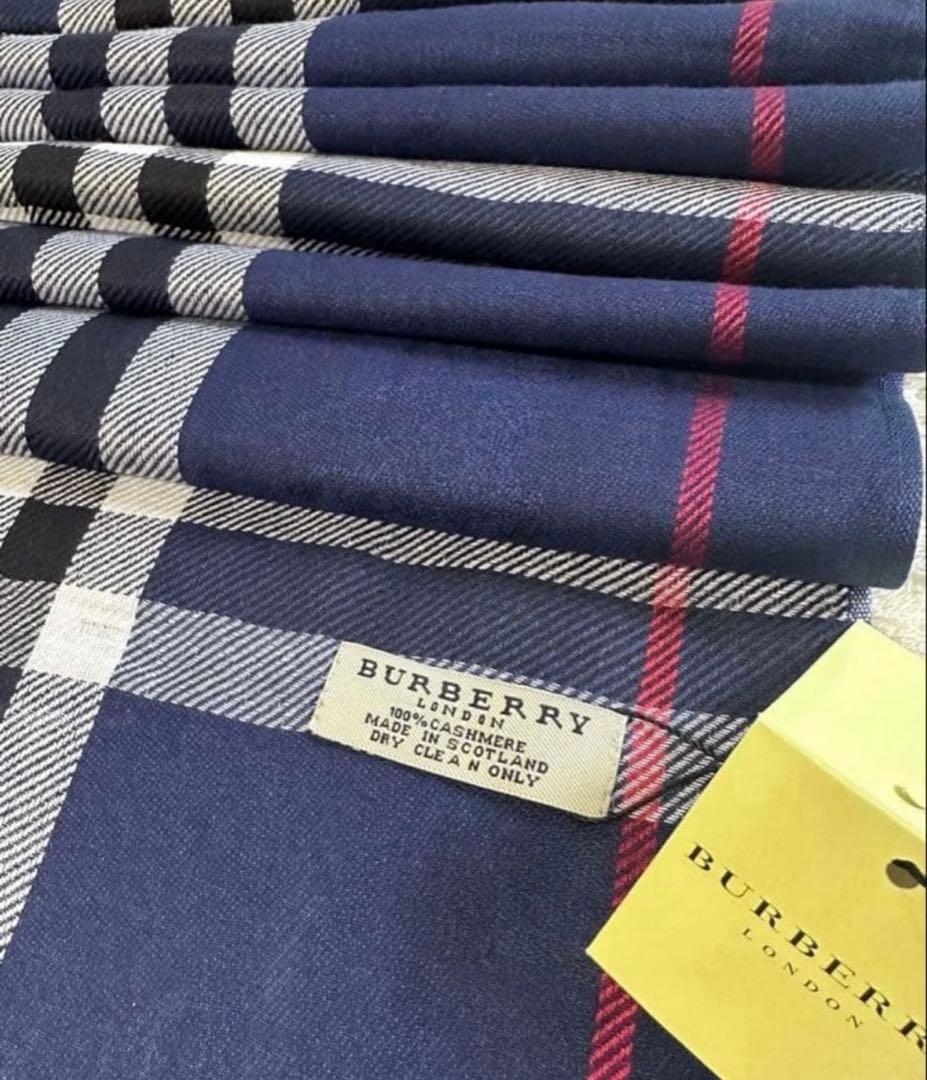 BURBERRY100%シルクカシミヤ マフラー柄185cm×70cm