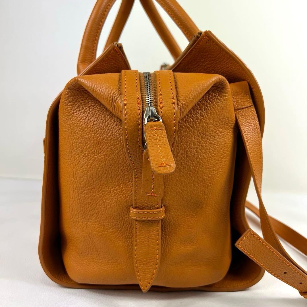 DSQUARED2 オレンジ ボストンバッグ ビジネス 2way レザー 3層