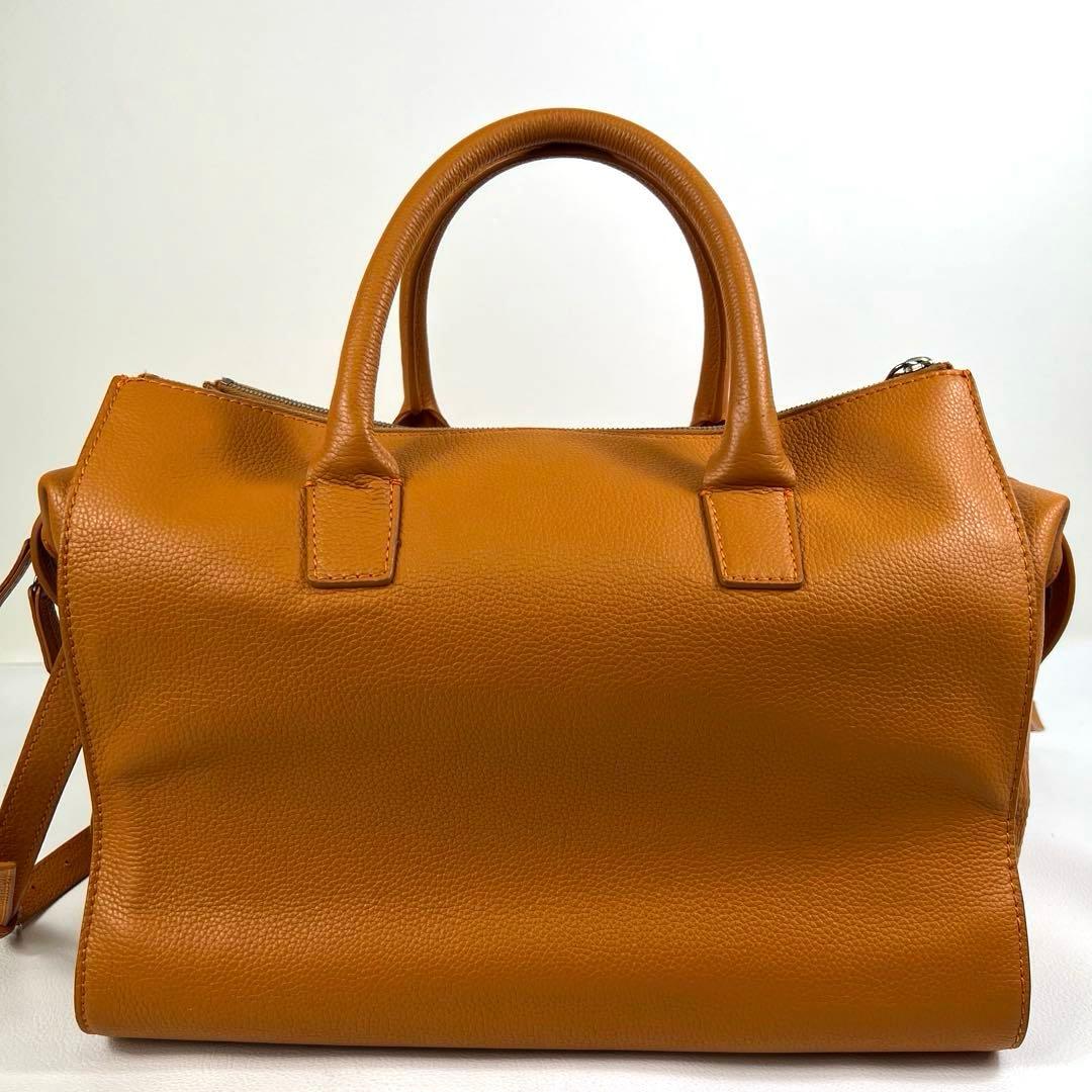 DSQUARED2 オレンジ ボストンバッグ ビジネス 2way レザー 3層