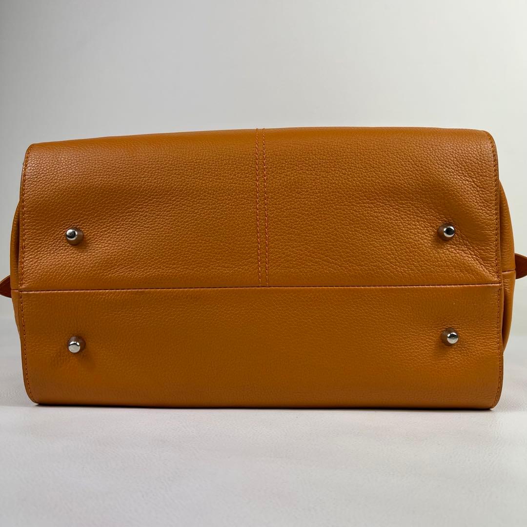 DSQUARED2 オレンジ ボストンバッグ ビジネス 2way レザー 3層