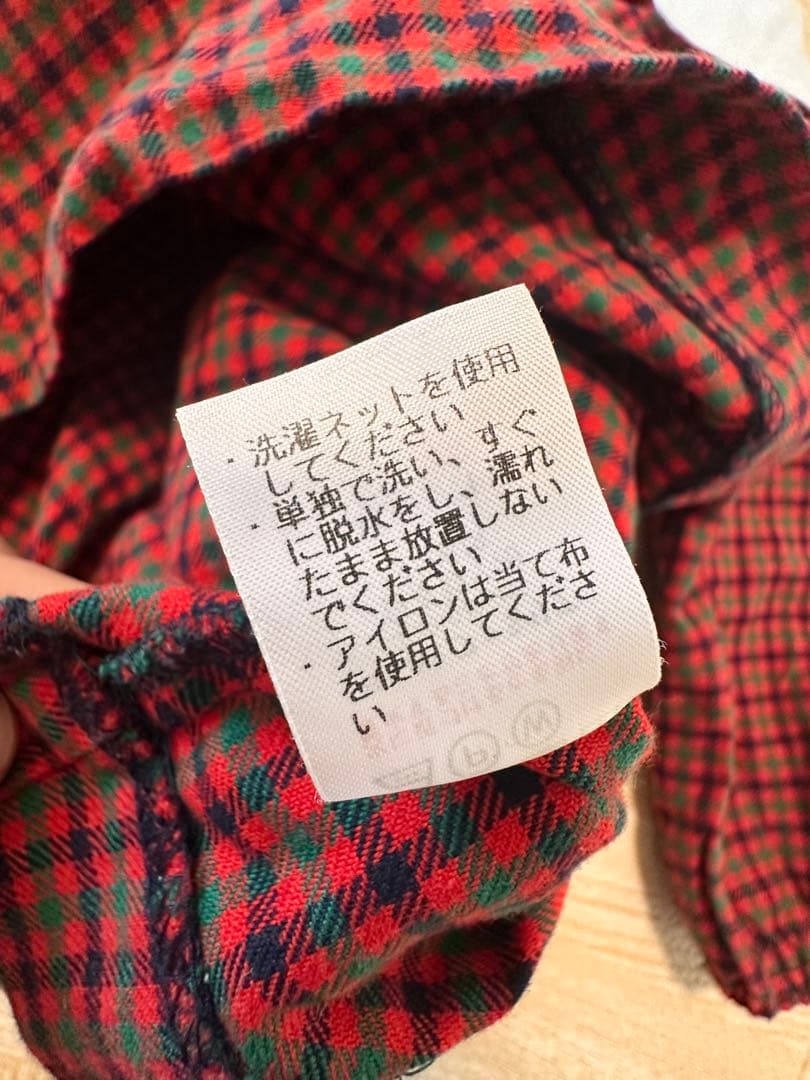 ファミリア　赤チェック　長袖ワンピース　フォーマル　８０　現行品