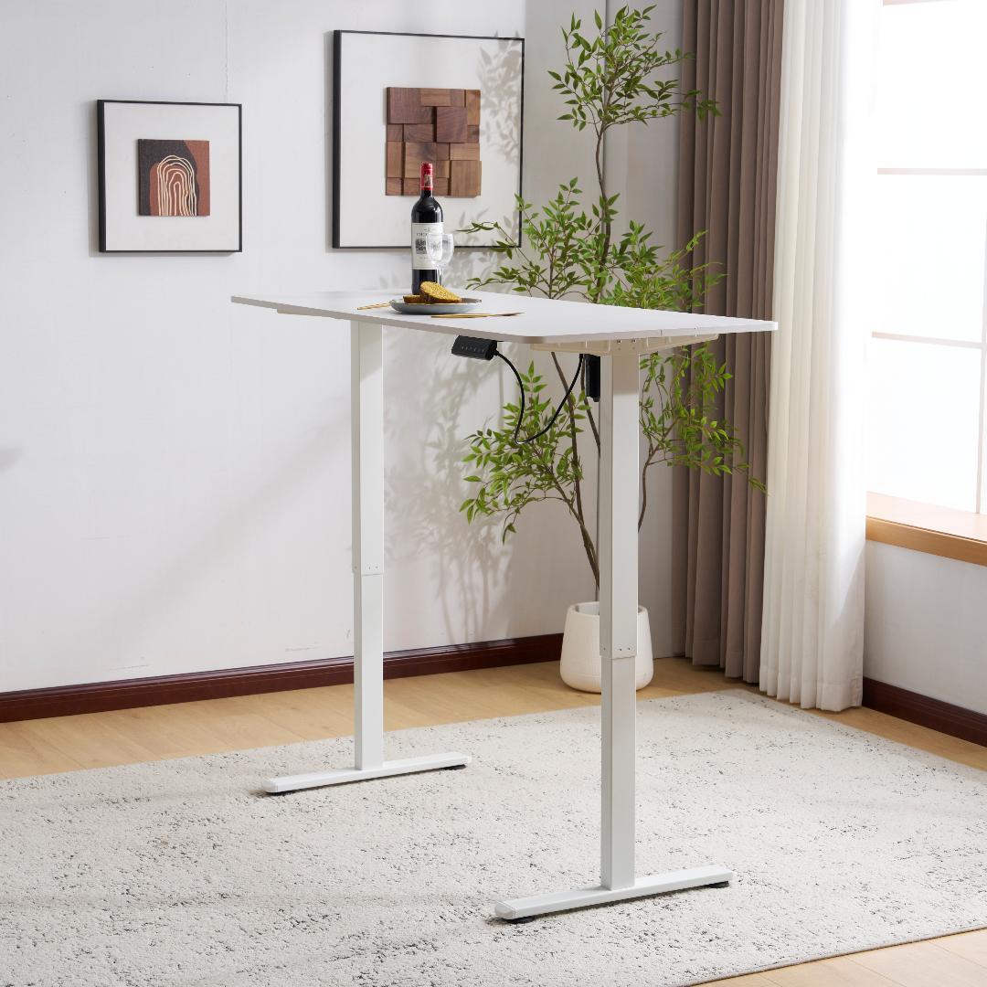 【白】電動昇降デスク スタンディングデスク 電動 幅140cm 昇降式テーブル