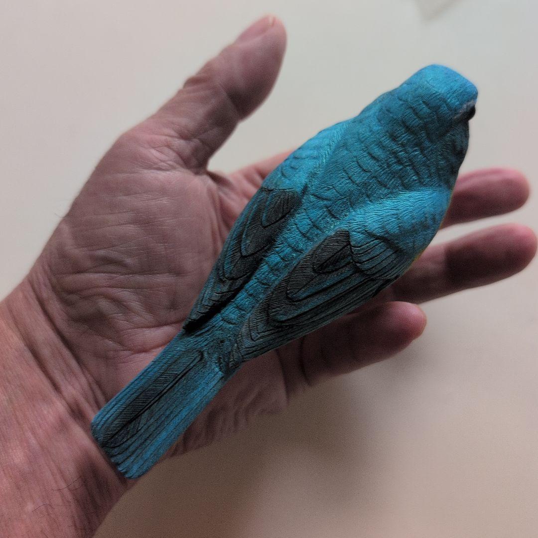 ルリビタキとウソ　木彫りの野鳥　 　　ありがとう358さま専用品