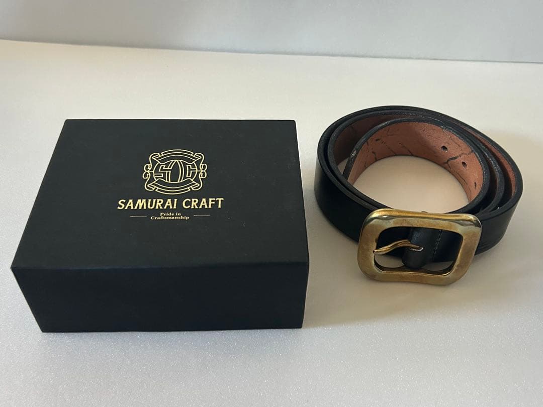 サムライクラフト　SAMURAI CRAFT 黒 レザー ベルト　厚手　本革
