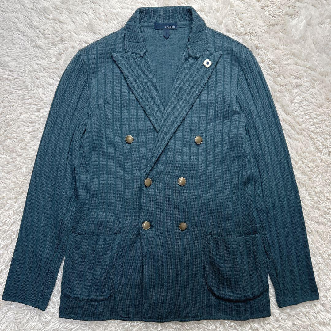 【美品】LARDINI ラルディーニ　ダブル ニット ジャケット ブートニエール