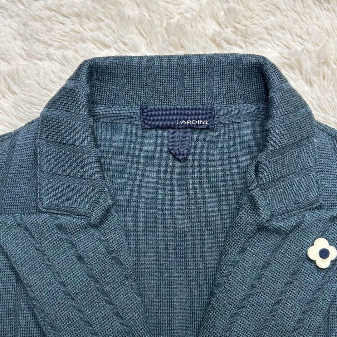 【美品】LARDINI ラルディーニ　ダブル ニット ジャケット ブートニエール