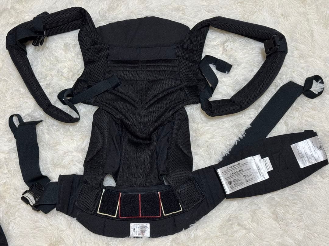 【美品】エルゴベビー オムニ360 クールエア (ブラック)ポーチベルト付き