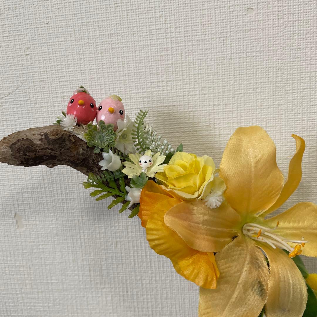 【一点もの】yuuさま専用です☆黄色とオレンジと白のお花の置物