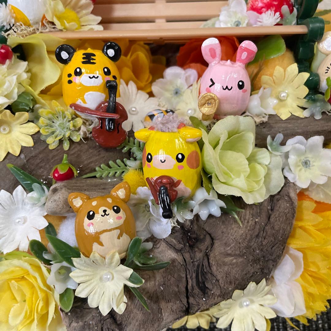 【一点もの】yuuさま専用です☆黄色とオレンジと白のお花の置物