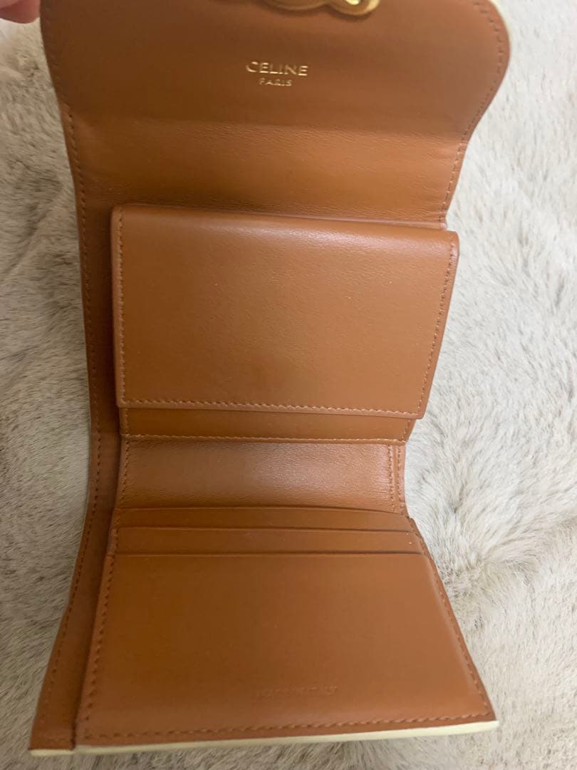 【美品】CELINE セリーヌ レザー トリオンフ 三つ折り財布