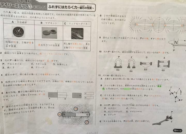 2019年度　　サピックス　小学4年　理科