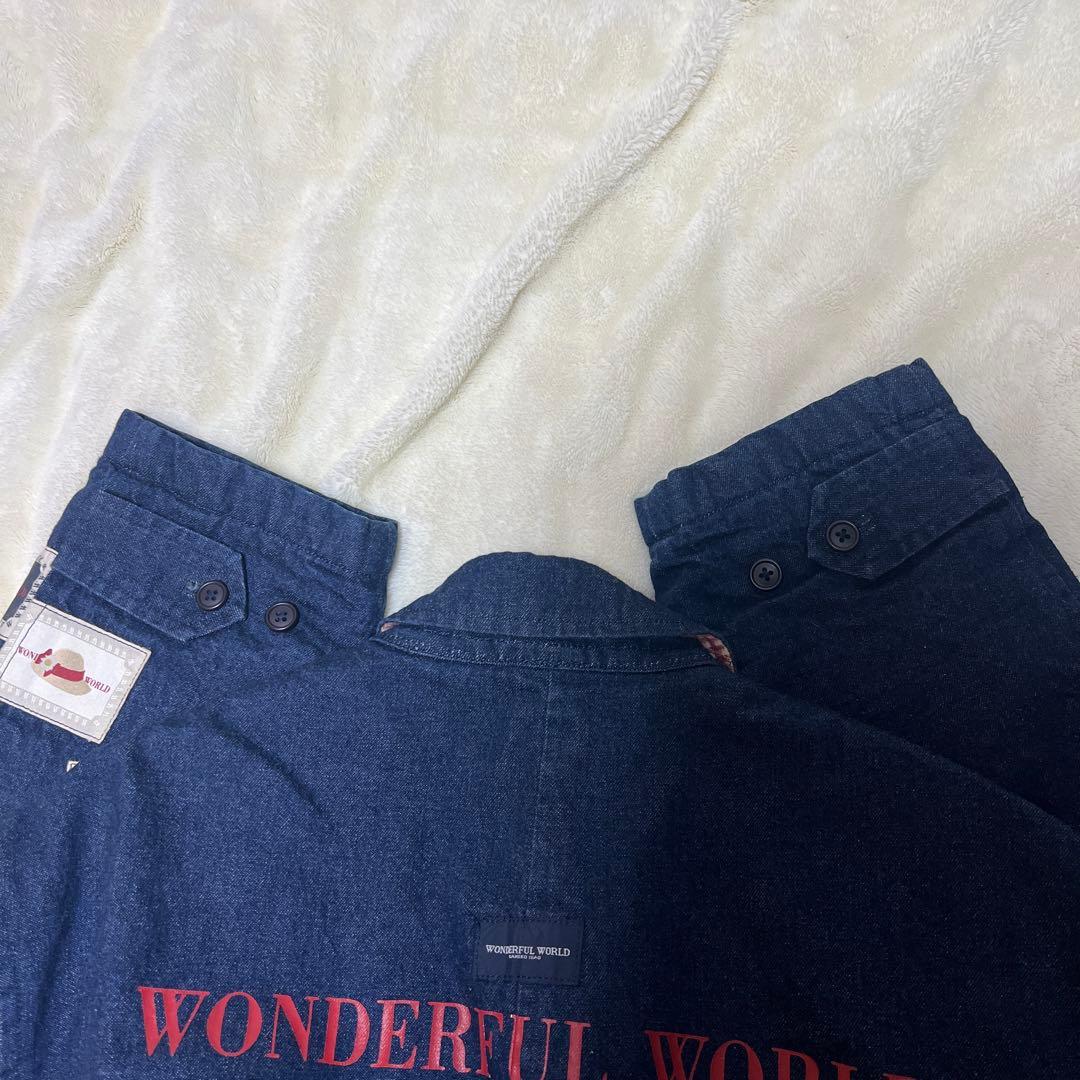 ❣️希少❣️ワンダフルワールド デニム ロングコート フリーサイズ くま ワッペン