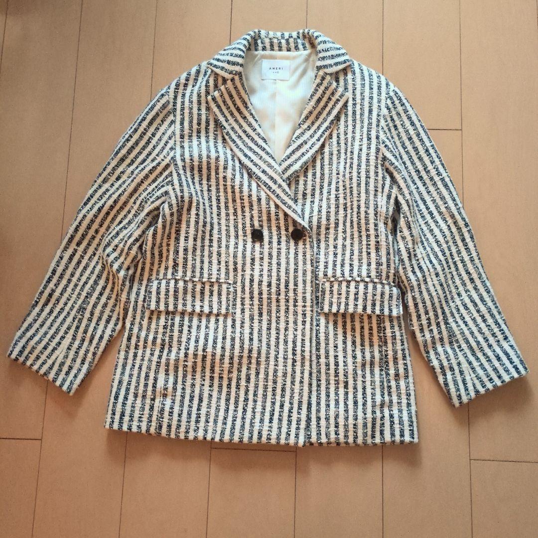 アメリ　ヴィンテージ　GIOLICA STRIPE TWEED JACKET