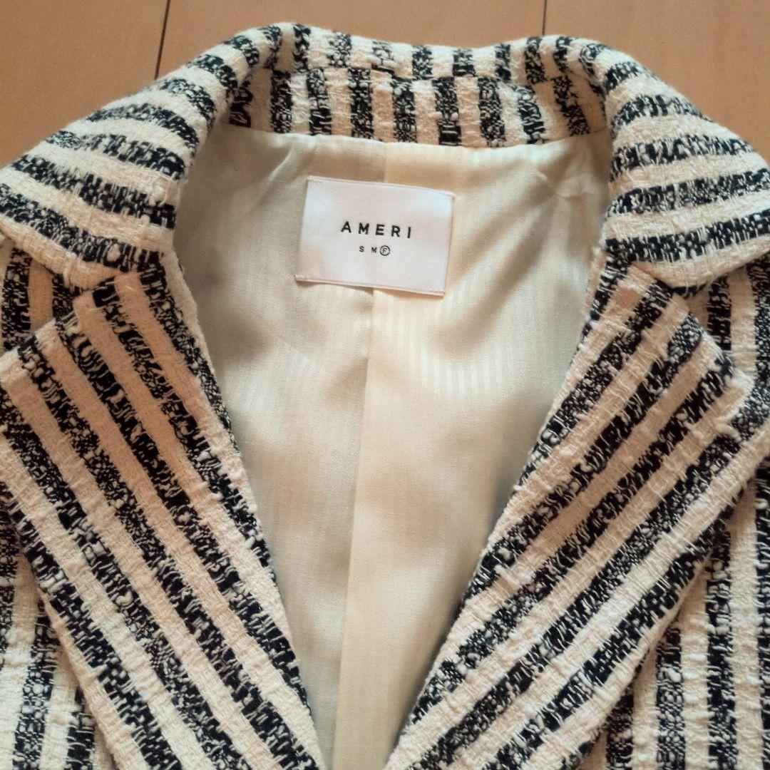 アメリ　ヴィンテージ　GIOLICA STRIPE TWEED JACKET