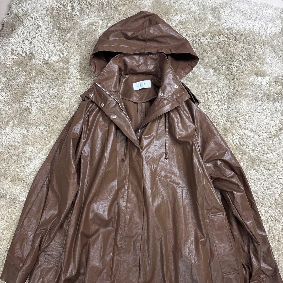 【新品、未使用】ETRE TOKYO◆ コットンロングライトブルゾン　茶