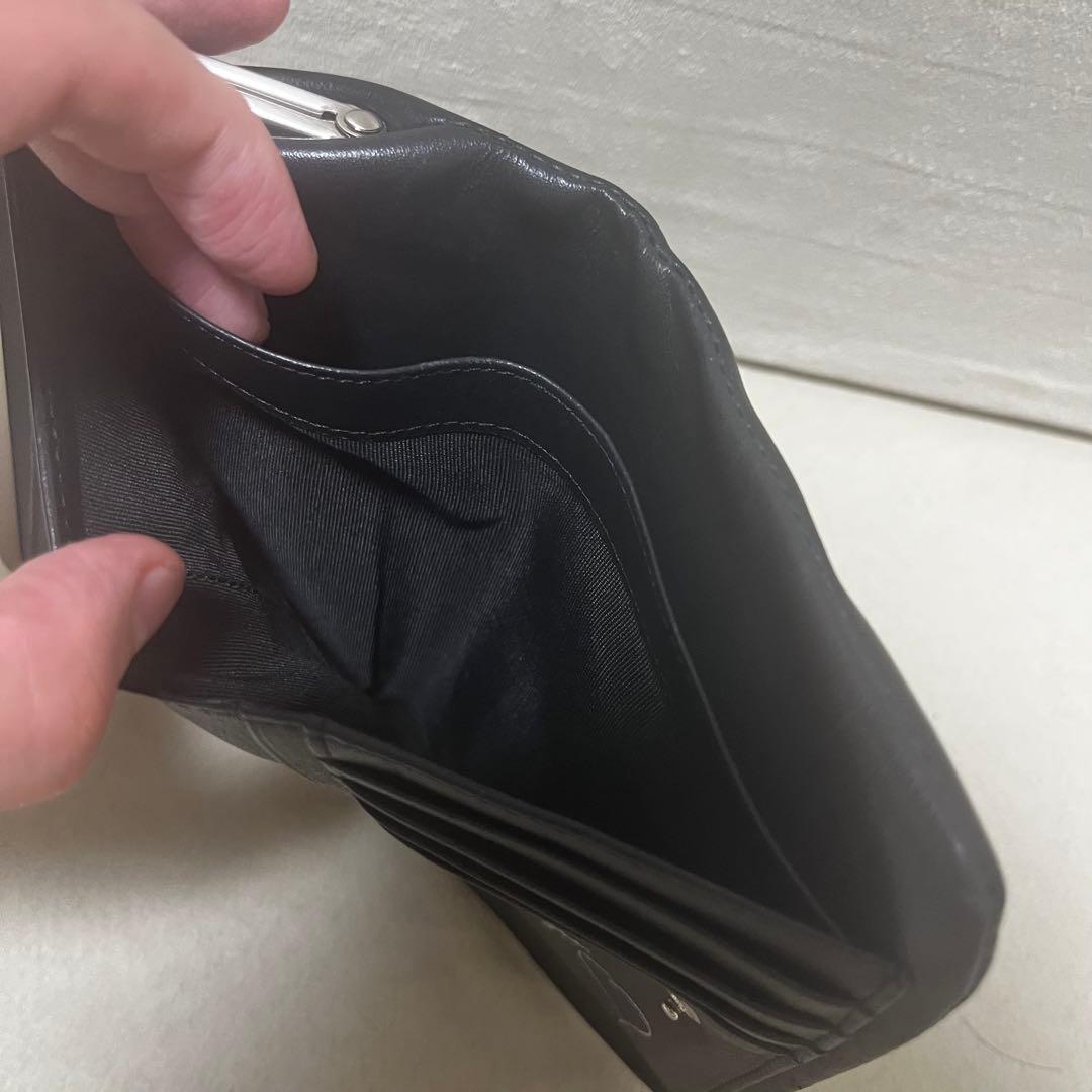 agnis.b 黒 レザー がま口財布