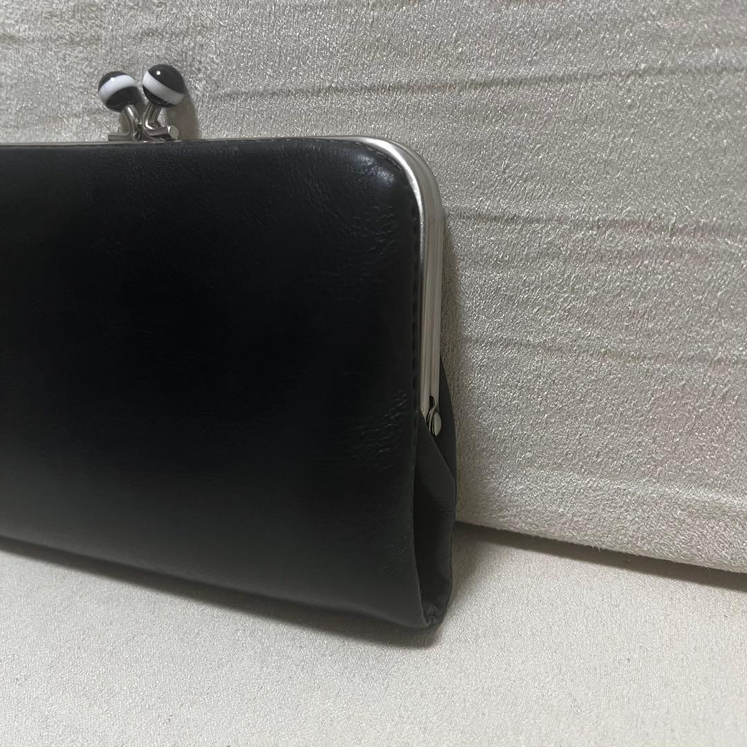 agnis.b 黒 レザー がま口財布