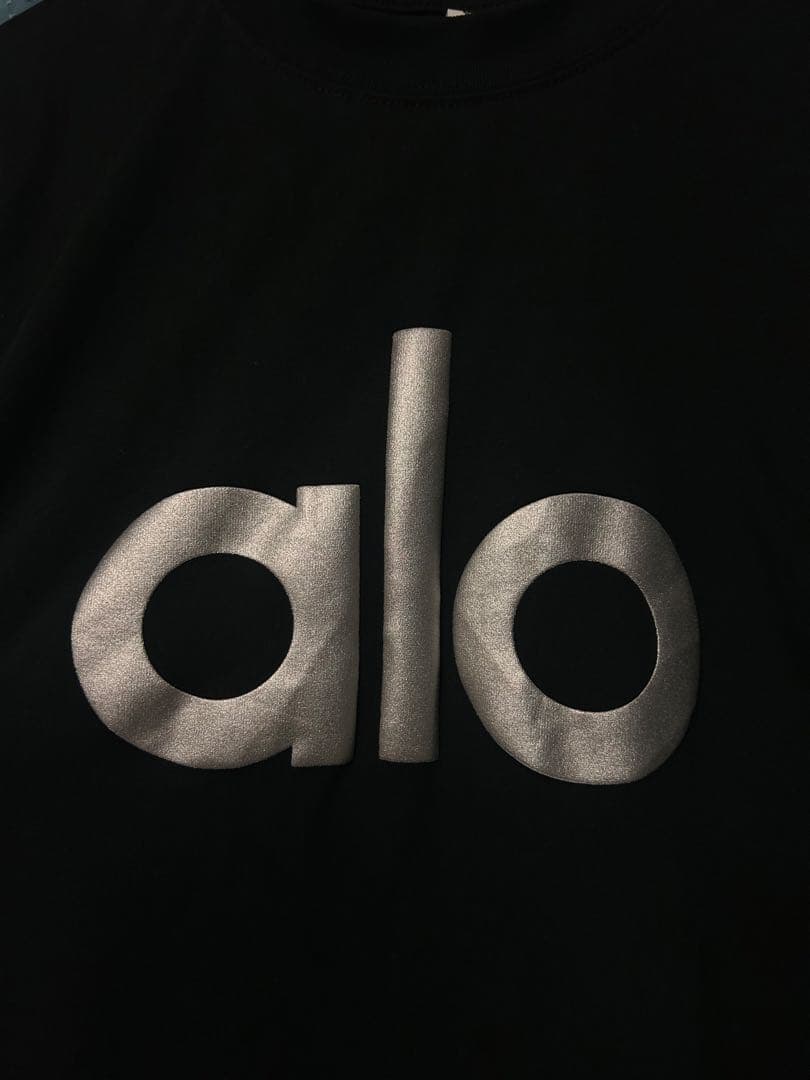 alo シンプル ロゴ ブラック Tシャツ/Mサイズ