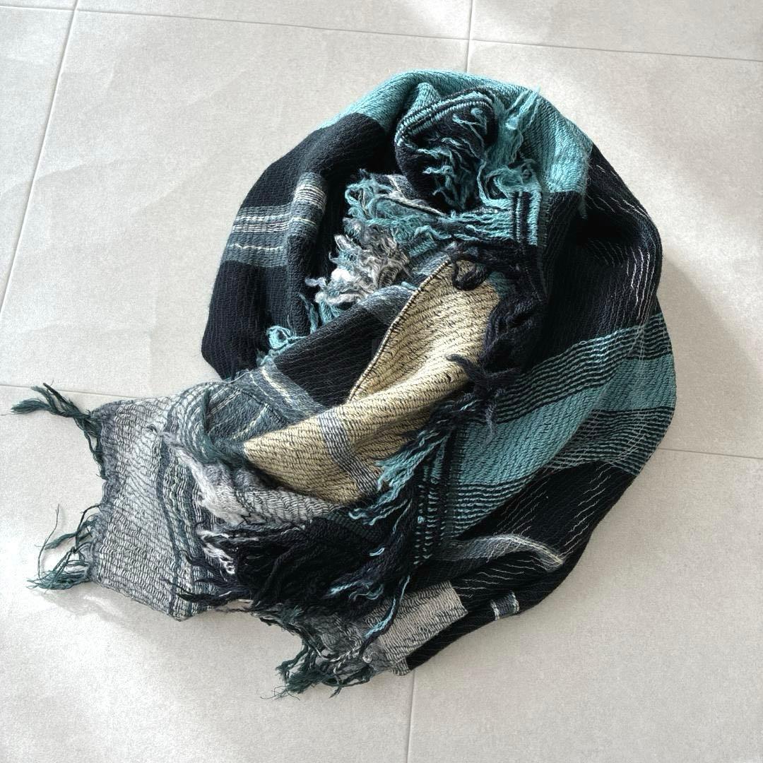 美品 タマキニイメ♡roots shawl ウール混 大判ストール リバーシブル