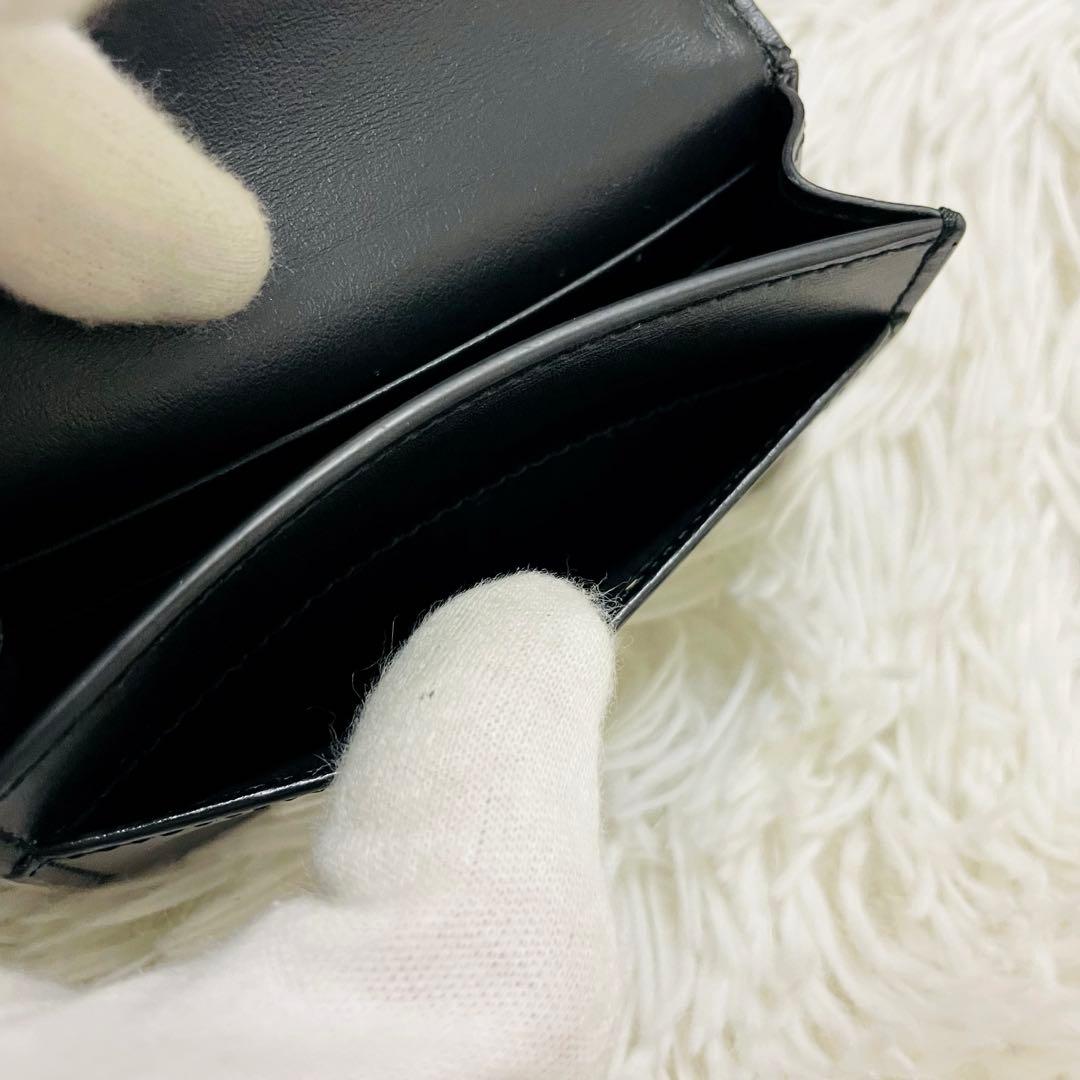 極美✨CELINE 名刺入れ カード入れ トリオンフ ロゴ金具 レザー ブラック