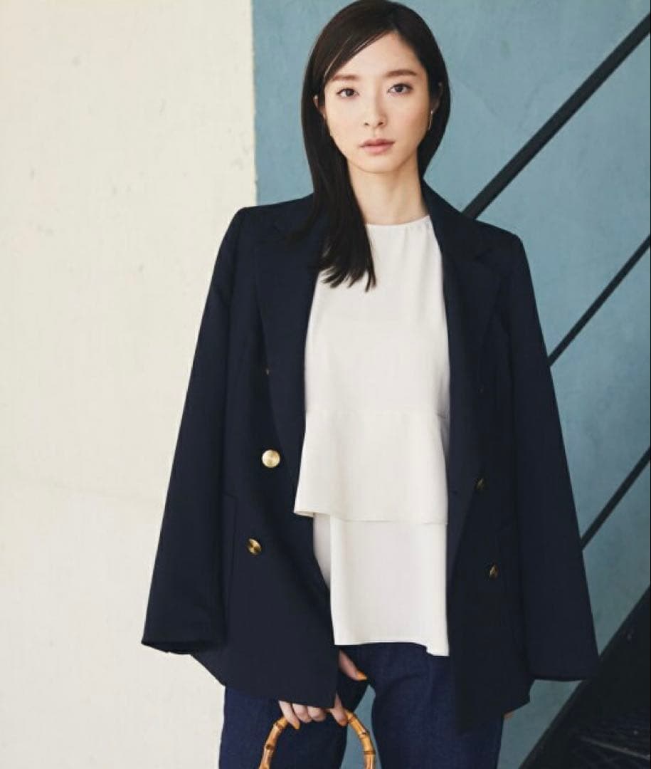 美品✨Andemiu キンボタンダブルジャケット　テーラージャケット　ネイビー