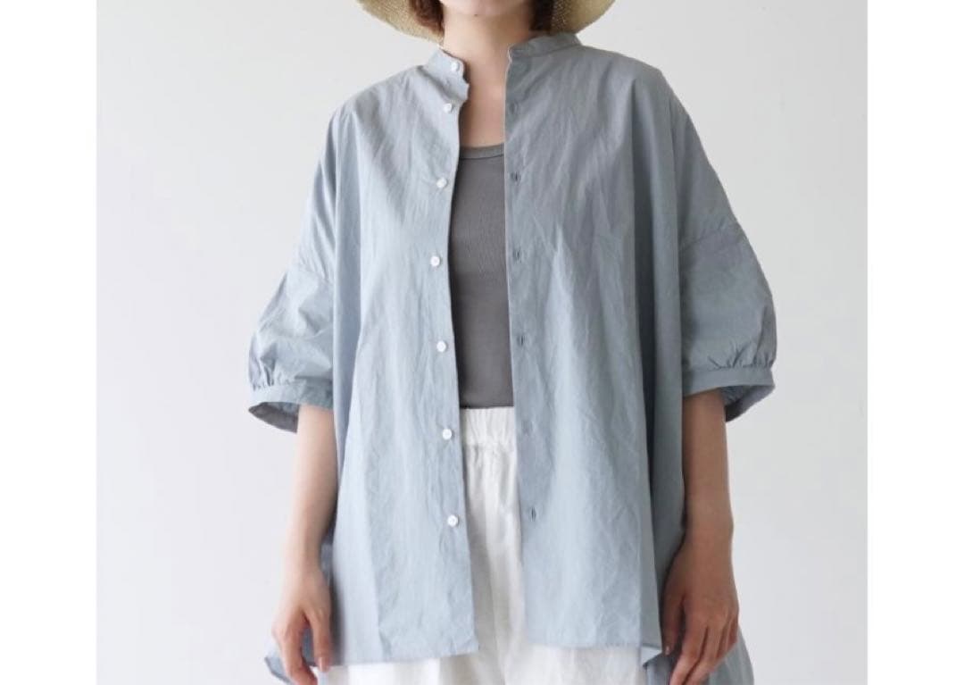 SETTO FARMS SHIRT 5分袖　サックス