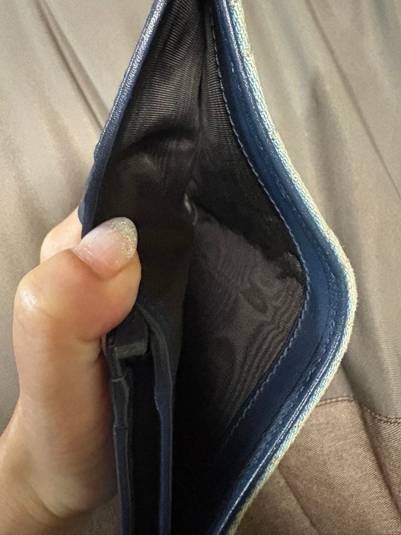 グッチ　マーモント　パール　デニム　キルティング　二つ折り財布　GG