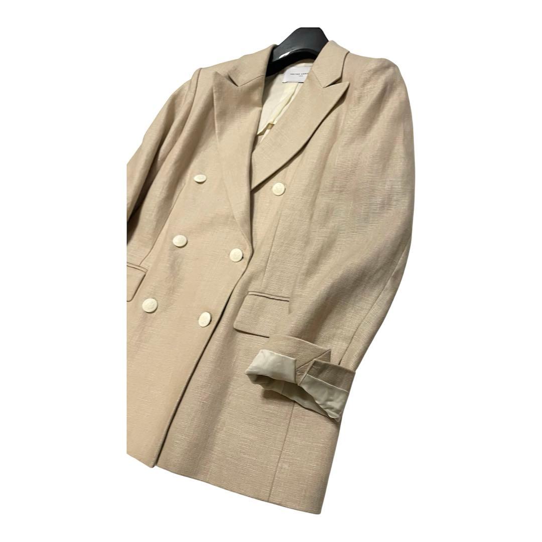 UNITED ARROWS リネン ダブルジャケット ブレザー 6ボタン 40