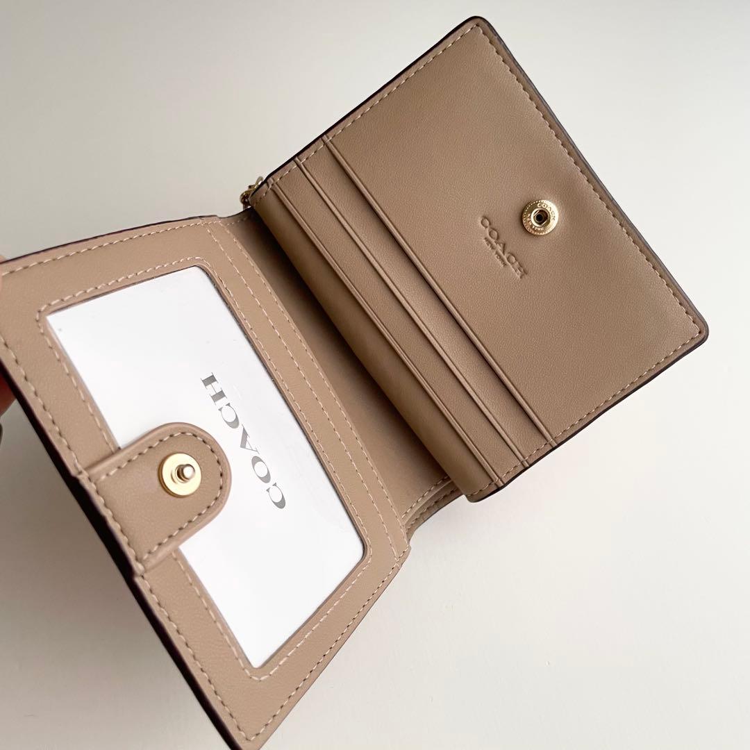 コーチ COACH 折り財布 花柄 スナップ ウォレット アイボリー
