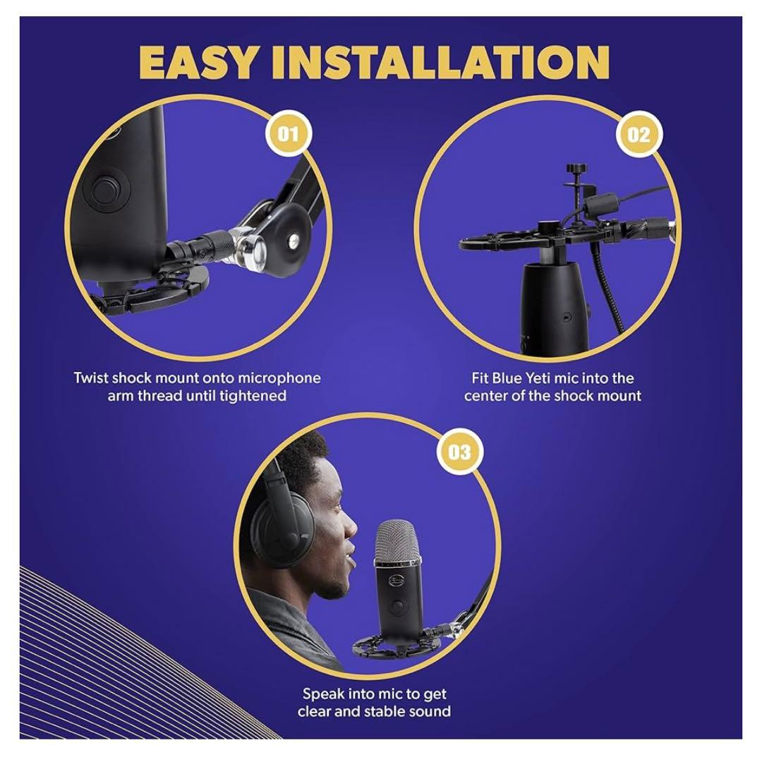 ショックマウント マイク用 ブラック Shock Mount black