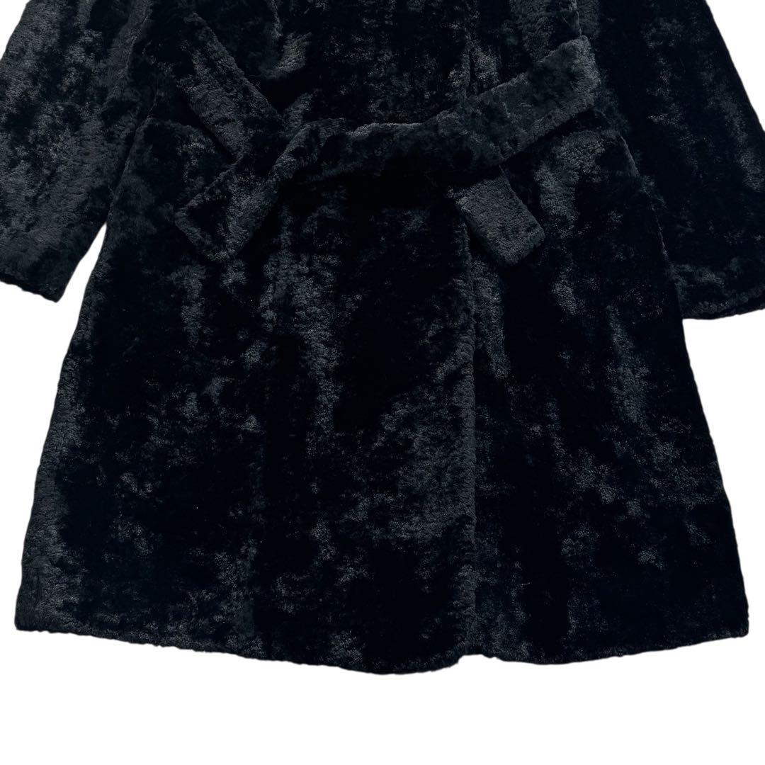 Max Mara マレーラ ベルテッド ロングコート ベルト付 エコファー 42