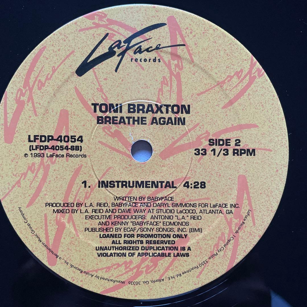 TONI BRAXTON/BREATHE AGAIN 12インチ　アルバムver
