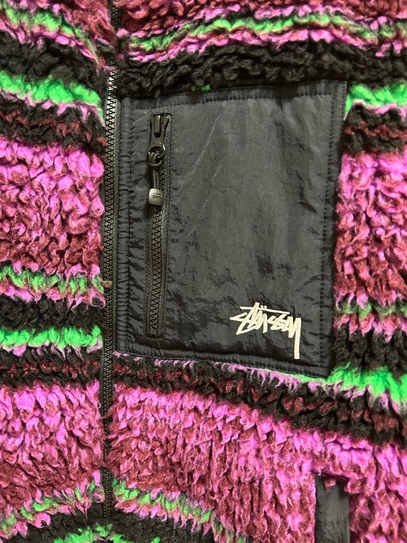 Stussy striped sherpa vest Mサイズ