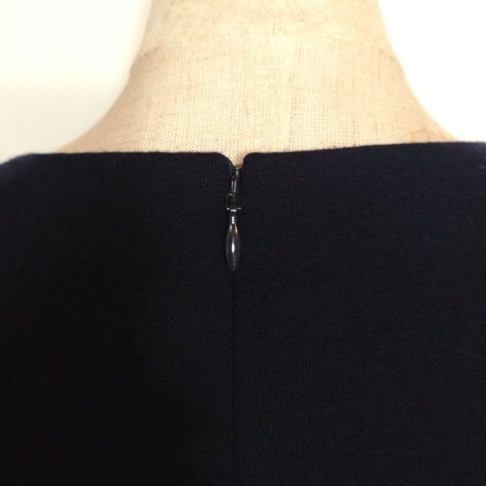 M’S GRACY エムズグレイシー ワンピース 異素材コンビ 紺 秋冬
