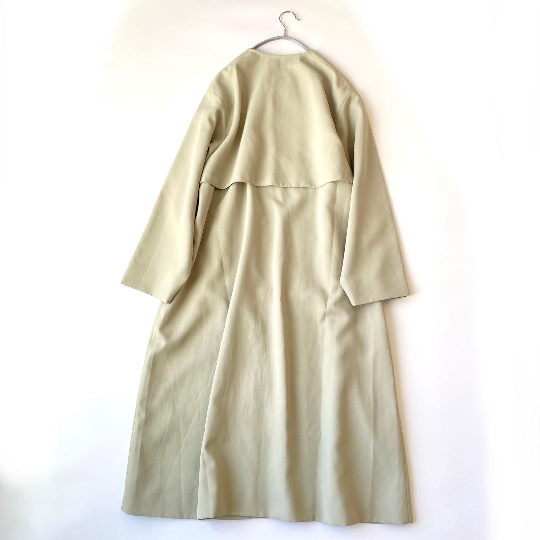 美品✨SLOBE IENA 定価2.3万円 ノーカラー コート　グリーン