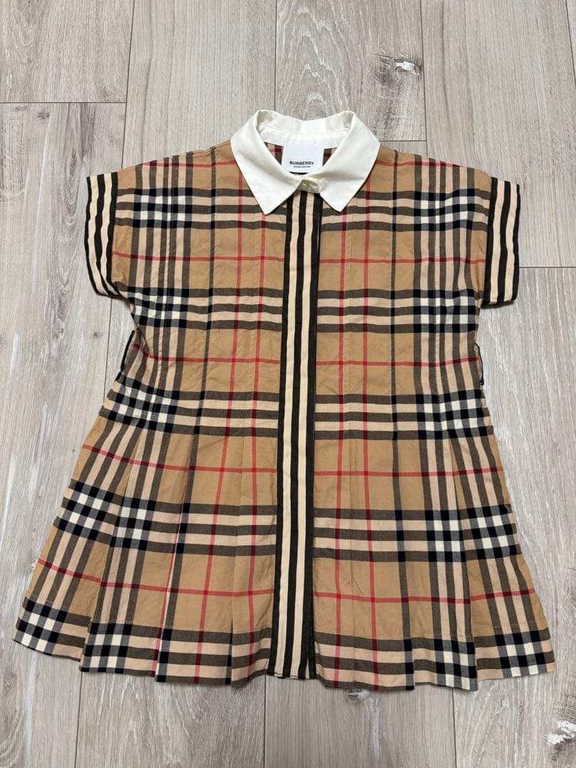 最終価格　BURBERRY チェック柄 半袖ワンピース 18M
