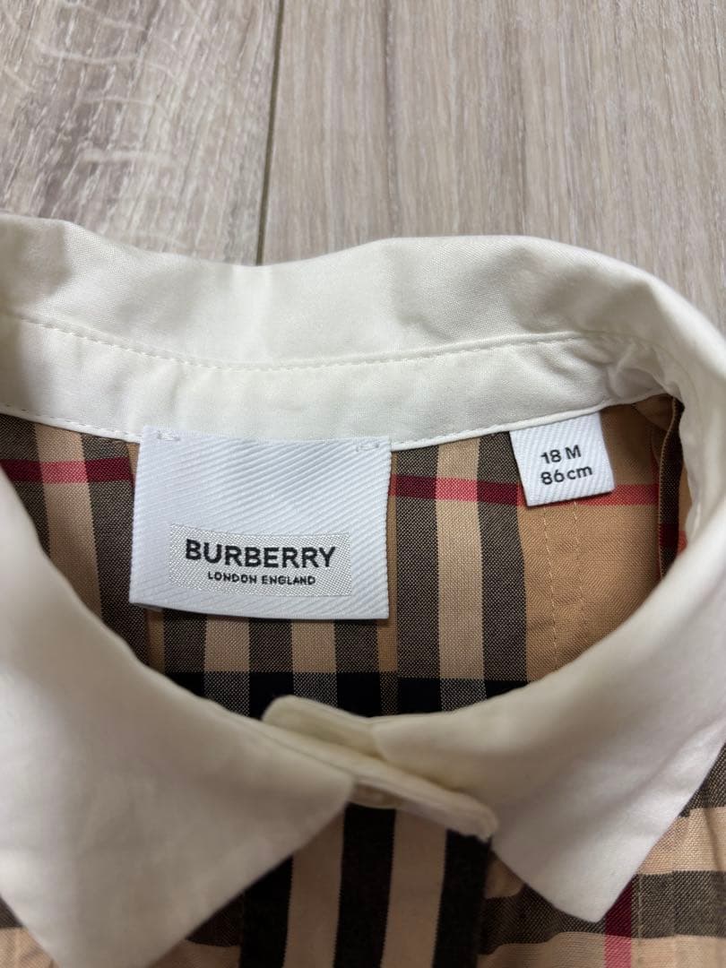 最終価格　BURBERRY チェック柄 半袖ワンピース 18M