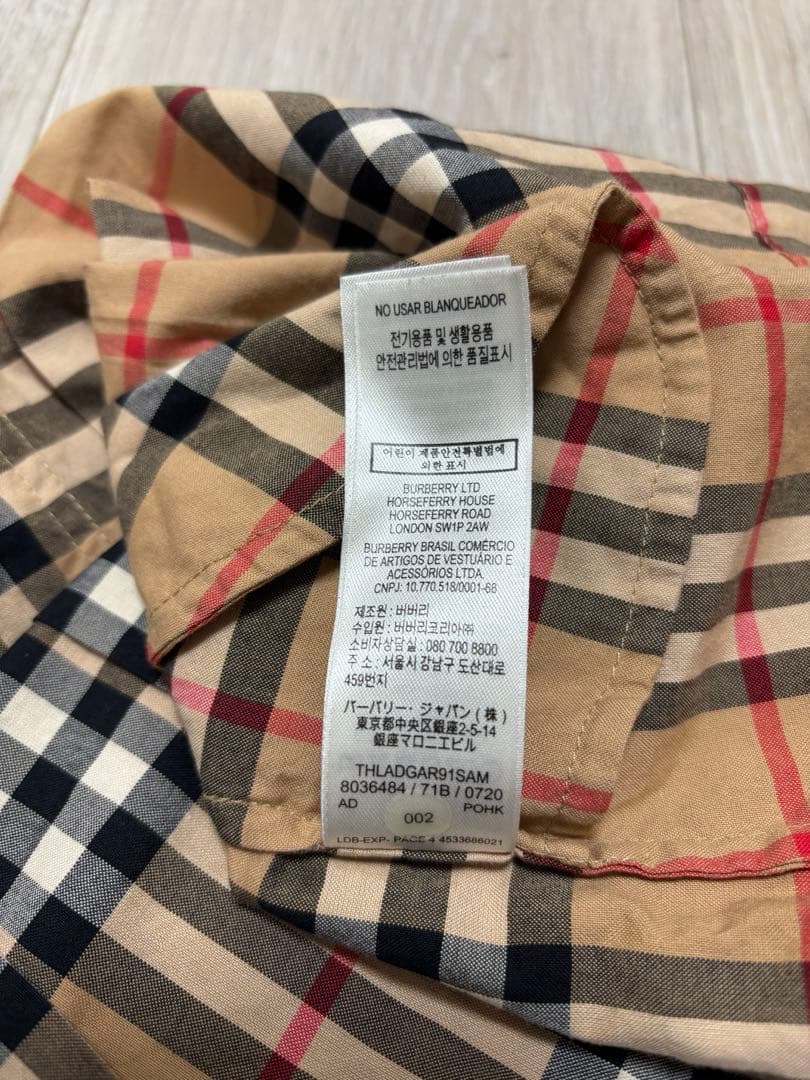 最終価格　BURBERRY チェック柄 半袖ワンピース 18M