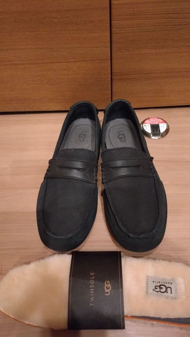 極美品■UGG モカシン /27cm/スエード/濃紺/インソールムートン付属
