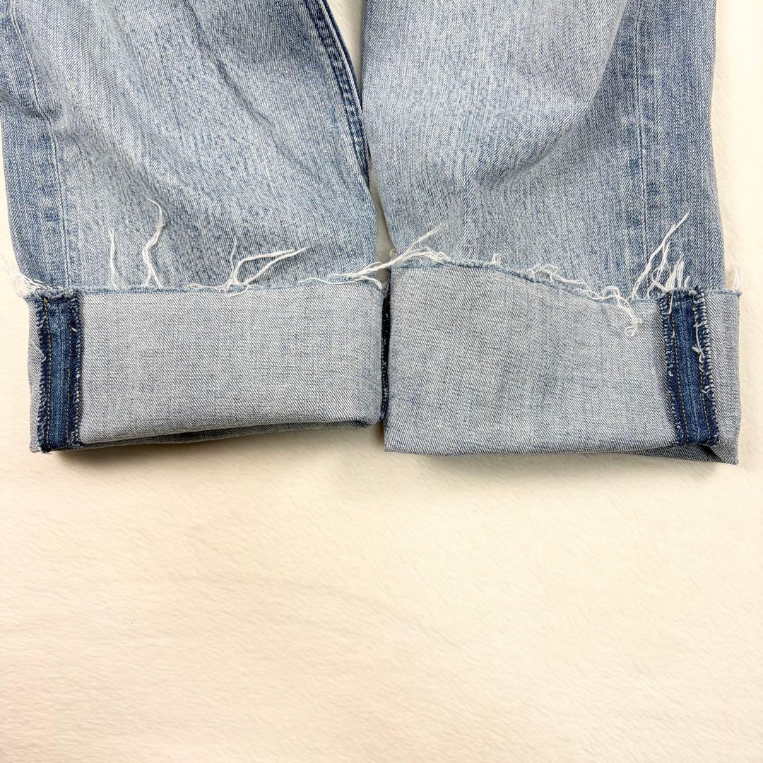 b1647✨美品【YANUK】ストレートデニム　ボーイズ　LEA　ダメージ　25