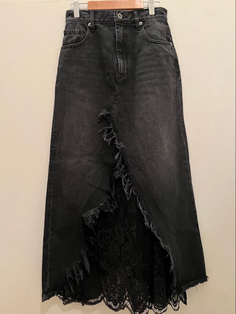 アメリ REMAKE LIKE DENIM LACE LAYERED SKIRT