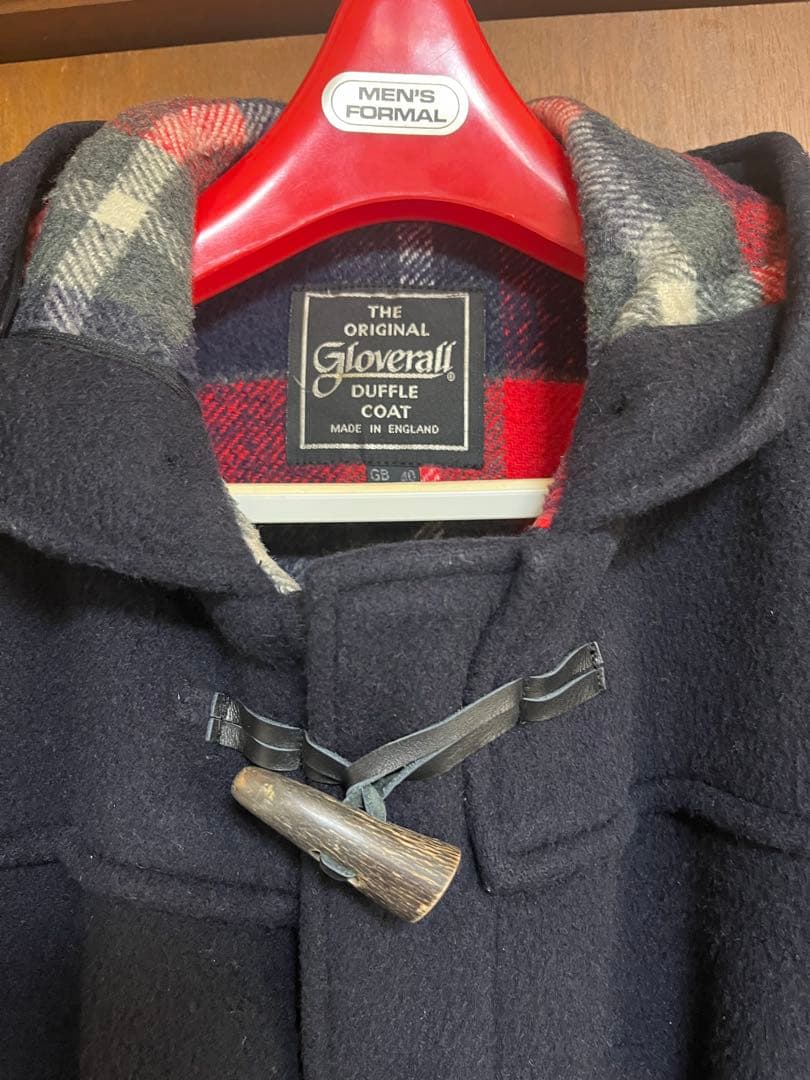 ネイビー ダッフルコート フード付き MADE IN ENGLAND used品
