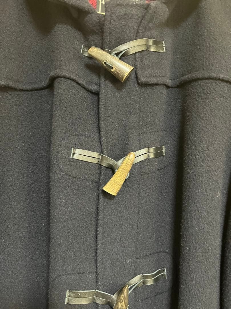 ネイビー ダッフルコート フード付き MADE IN ENGLAND used品