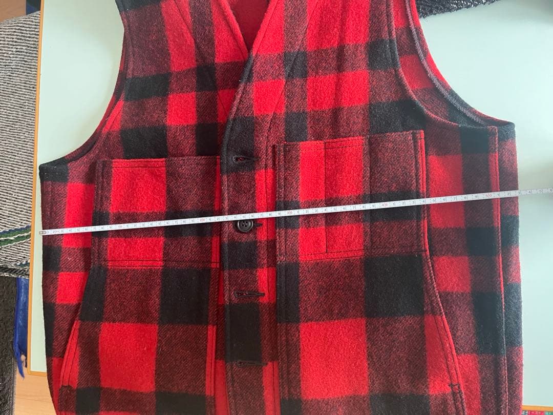 【売り切りたい】 FILSON MACKINAW WOOL VEST　赤黒　M