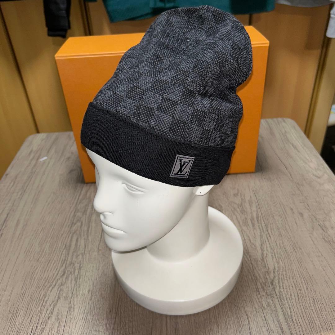 新品未使用LOUISVUITTONルイヴィトンニット帽ボネプティダミエグレー